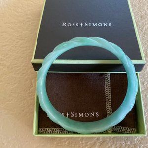 Ross-Simons Carved Green Jade Bangle Bracelet